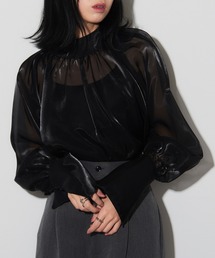 MAISON BREEZE reveur | 【MAISON BREEZE reveur】Organdy high neck blouse オーガンジー シアーハイネックブラウス trc(シャツ/ブラウス)