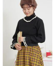 Samansa Mos2 | スカラップ配色タートルニット(ニット/セーター)