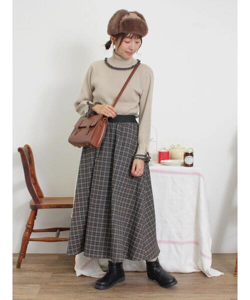 Samansa Mos2(サマンサ モスモス)の「スカラップ配色タートルニット(ニット/セーター・レディース・ミント/ベージュ/ブラック/キナリ・F)」の12枚目の写真