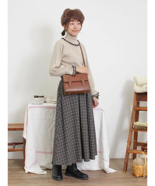 Samansa Mos2（サマンサ モスモス）の「スカラップ配色タートルニット