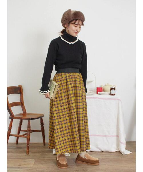 Samansa Mos2(サマンサ モスモス)の「スカラップ配色タートルニット(ニット/セーター・レディース・ミント/ベージュ/ブラック/キナリ・F)」の22枚目の写真