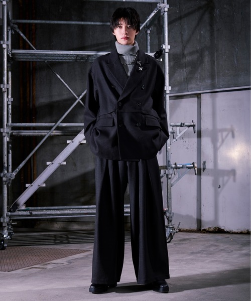 Ellno Loset（エルノロゼット）の「フカタックワイドパンツ / SET UP対応（その他パンツ・メンズ・ブラック/ボルドー・LARGE/X-SMALL/MEDIUM/SMALL）」の5枚目の写真