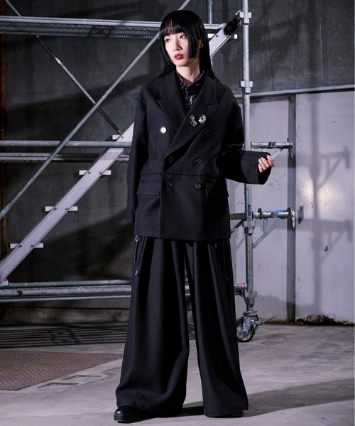 Ellno Loset（エルノロゼット）の「フカタックワイドパンツ / SET UP対応（その他パンツ・メンズ・ブラック/ボルドー・LARGE/X-SMALL/MEDIUM/SMALL）」の15枚目の写真