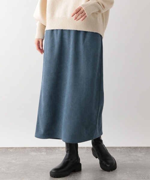 GLOBAL WORK Smile Seed Store（グローバルワーク スマイルシードストア）の「起毛カットコールIラインスカート/212325（スカート・レディース・アイボリー/ブルー系その他4/チャコール・MEDIUM/LARGE）」の3枚目の写真