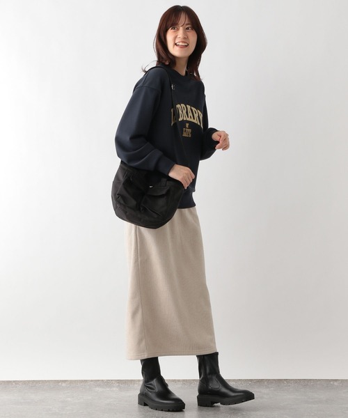 GLOBAL WORK Smile Seed Store（グローバルワーク スマイルシードストア）の「起毛カットコールIラインスカート/212325（スカート・レディース・アイボリー/ブルー系その他4/チャコール・MEDIUM/LARGE）」の5枚目の写真