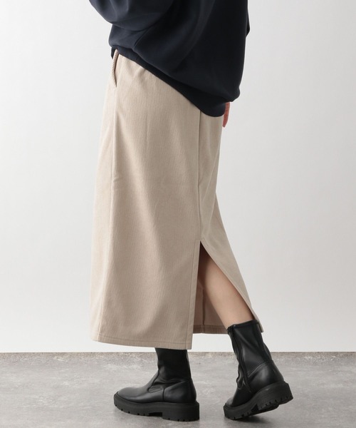 GLOBAL WORK Smile Seed Store（グローバルワーク スマイルシードストア）の「起毛カットコールIラインスカート/212325（スカート・レディース・アイボリー/ブルー系その他4/チャコール・MEDIUM/LARGE）」の8枚目の写真