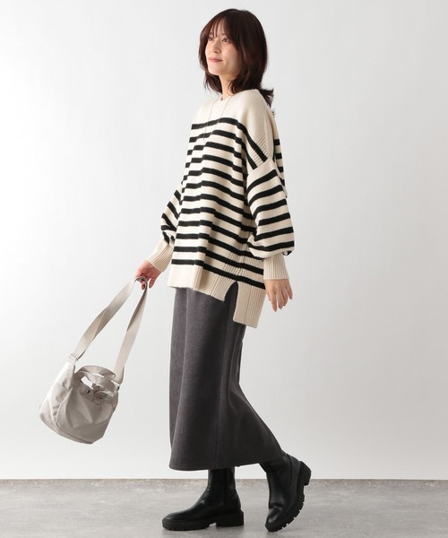 GLOBAL WORK Smile Seed Store（グローバルワーク スマイルシードストア）の「起毛カットコールIラインスカート/212325（スカート・レディース・アイボリー/ブルー系その他4/チャコール・MEDIUM/LARGE）」の10枚目の写真