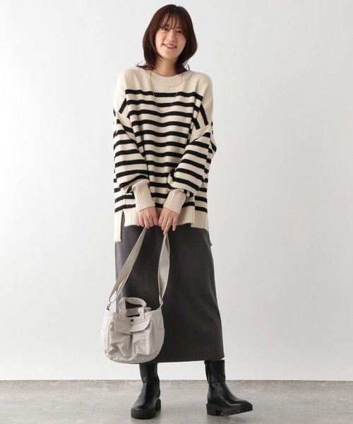 GLOBAL WORK Smile Seed Store（グローバルワーク スマイルシードストア）の「起毛カットコールIラインスカート/212325（スカート・レディース・アイボリー/ブルー系その他4/チャコール・MEDIUM/LARGE）」の11枚目の写真