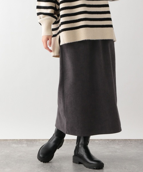 GLOBAL WORK Smile Seed Store（グローバルワーク スマイルシードストア）の「起毛カットコールIラインスカート/212325（スカート・レディース・アイボリー/ブルー系その他4/チャコール・MEDIUM/LARGE）」の12枚目の写真