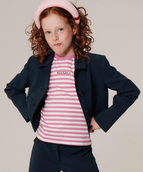 MAX&Co.（マックス アンド コー）の「Max&Co.(マックスアンドコー)Kids & Junior ボタンジャケット（その他アウター・キッズ・ブラック/ホワイト・16Y/14Y）」の2枚目の写真