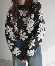 COURO（コウロ）の「モール切替フラワージャガードニット（ニット/セーター）」