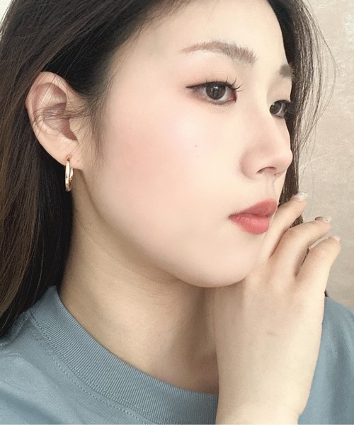 Burner（バーナー）の「【OKUOKU　0909】　サークル シンプル フープピアス 両耳用　 oku-pierce-673210000782-7 Nn【RBTS】（ピアス（両耳用）・レディース・シルバー/ゴールド系/ゴールド・FREE）」の13枚目の写真