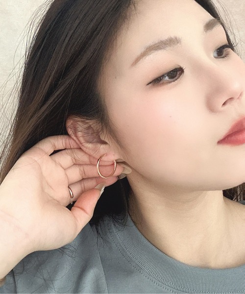 Burner（バーナー）の「【OKUOKU　0909】　サークル シンプル フープピアス 両耳用　 oku-pierce-673210000782-7 Nn【RBTS】（ピアス（両耳用）・レディース・シルバー/ゴールド系/ゴールド・FREE）」の16枚目の写真