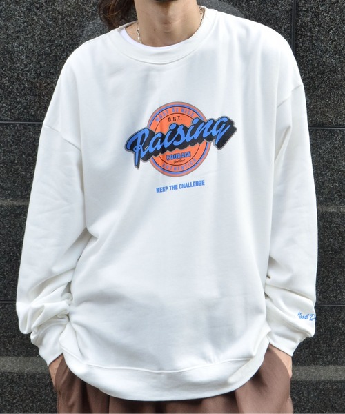 MODISH GAZE（モディシュガゼ）の「Risingプリントトレーナー（スウェット・メンズ・グリーン/オフホワイト・MEDIUM/LARGE）」の3枚目の写真