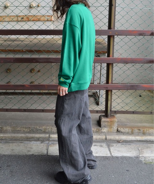 MODISH GAZE（モディシュガゼ）の「Risingプリントトレーナー（スウェット・メンズ・グリーン/オフホワイト・MEDIUM/LARGE）」の13枚目の写真
