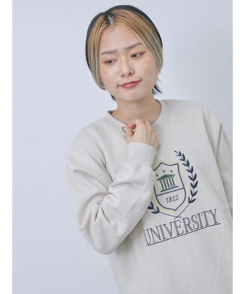 Samansa Mos2 blue(サマンサモスモスブルー)の「裏起毛ロゴ刺繍スウェット(Tシャツ/カットソー・レディース・ベージュ/ブルー/チャコールグレー・F)」の17枚目の写真