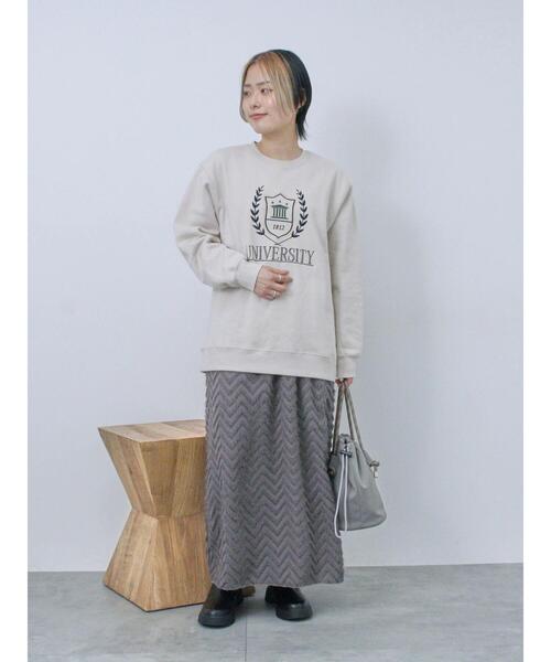 Samansa Mos2 blue(サマンサモスモスブルー)の「裏起毛ロゴ刺繍スウェット(Tシャツ/カットソー・レディース・ベージュ/ブルー/チャコールグレー・F)」の18枚目の写真