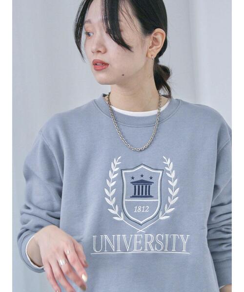 Samansa Mos2 blue(サマンサモスモスブルー)の「裏起毛ロゴ刺繍スウェット(Tシャツ/カットソー・レディース・ベージュ/ブルー/チャコールグレー・F)」の22枚目の写真