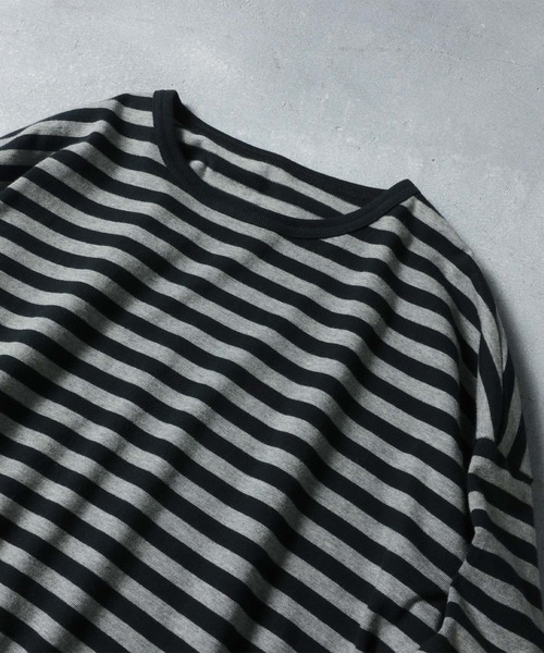 soulberry（ソウルベリー）の「気ままネコのボーダーカットソー（Tシャツ/カットソー・レディース・ブラック×グレー・M/L/LL/3L/4L/5L）」の14枚目の写真