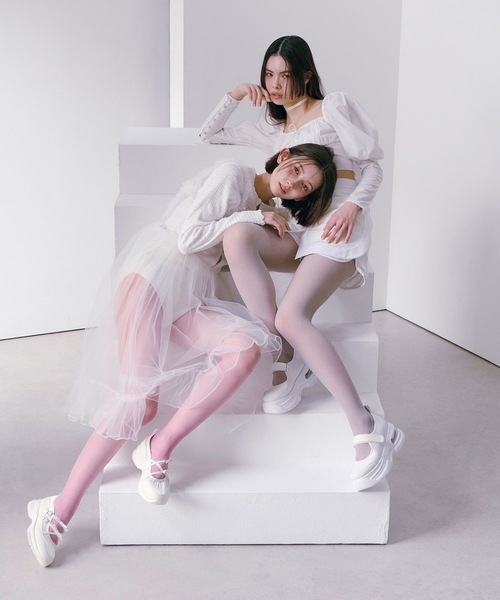 EVOL（イーボル）の「【XS-LLサイズ展開・軽量】ソール厚底メリージェーン IY5714（スニーカー・レディース・ホワイト/ブラック・LL/S/M/L/XS）」の18枚目の写真