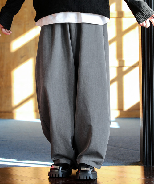 neos(ネオス)の「【neos】ワイドシルエット バルーン カーブ スラックス パンツ(スラックス・メンズ・グレー/ブラック・MEDIUM/LARGE/X-LARGE)」の4枚目の写真