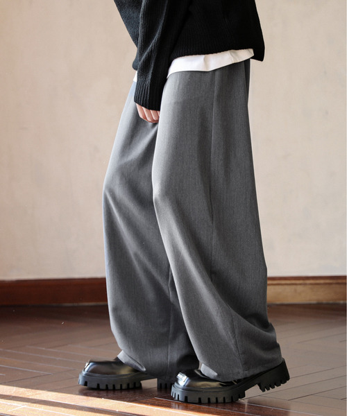 neos(ネオス)の「【neos】ワイドシルエット バルーン カーブ スラックス パンツ(スラックス・メンズ・グレー/ブラック・MEDIUM/LARGE/X-LARGE)」の8枚目の写真