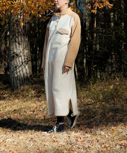 Bicolor fleece dress（ワンピース）｜S'more（スモア） 6,519円