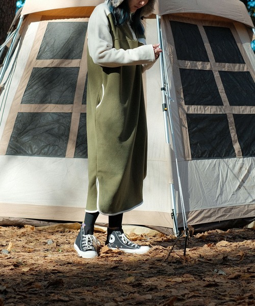 S'more（スモア）の「Bicolor fleece dress (AW)（ワンピース・レディース・カーキ/ホワイト・LARGE/MEDIUM/SMALL）」の11枚目の写真