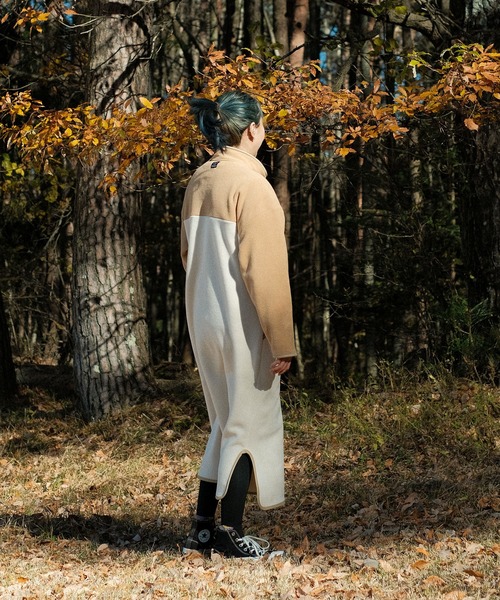 S'more（スモア）の「Bicolor fleece dress (AW)（ワンピース・レディース・カーキ/ホワイト・LARGE/MEDIUM/SMALL）」の18枚目の写真