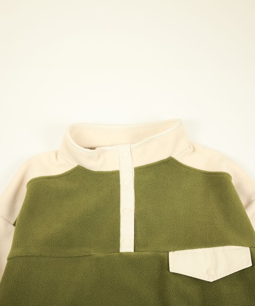 S'more（スモア）の「Bicolor fleece dress (AW)（ワンピース・レディース・カーキ/ホワイト・LARGE/MEDIUM/SMALL）」の5枚目の写真