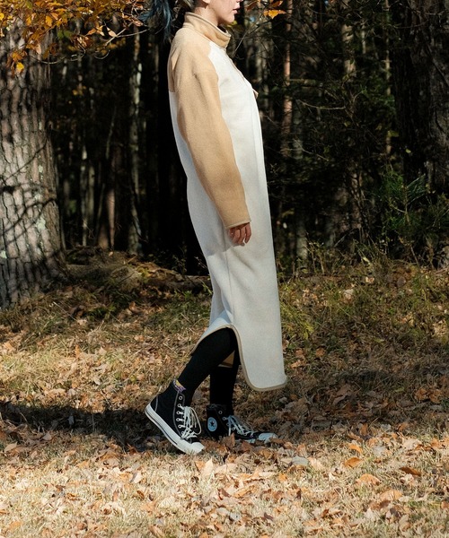 S'more（スモア）の「Bicolor fleece dress (AW)（ワンピース・レディース・カーキ/ホワイト・LARGE/MEDIUM/SMALL）」の17枚目の写真
