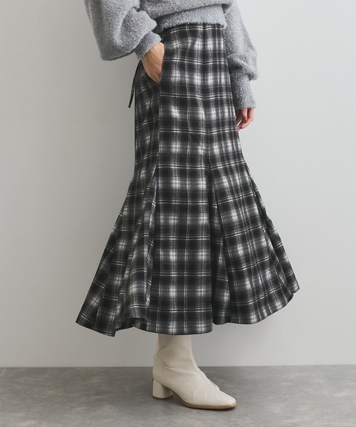 セール】【洗える】チェック柄マーメイドスカート（スカート）｜VIS