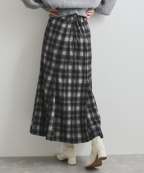 VIS（ビス）の「【洗える】チェック柄マーメイドスカート（スカート・レディース・ブラック系その他/ブラック系その他2・M/S）」の5枚目の写真