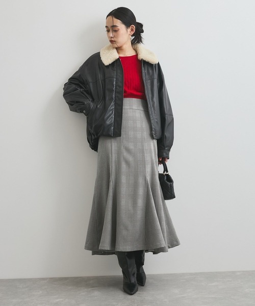 VIS（ビス）の「【洗える】チェック柄マーメイドスカート（スカート・レディース・ブラック系その他/ブラック系その他2・M/S）」の10枚目の写真