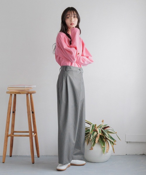 LOWRYS FARM（ローリーズファーム）の「パワショルウラケプルオーバー252822（スウェット・レディース・ブラック/ピンク/オフホワイト・FREE）」の4枚目の写真