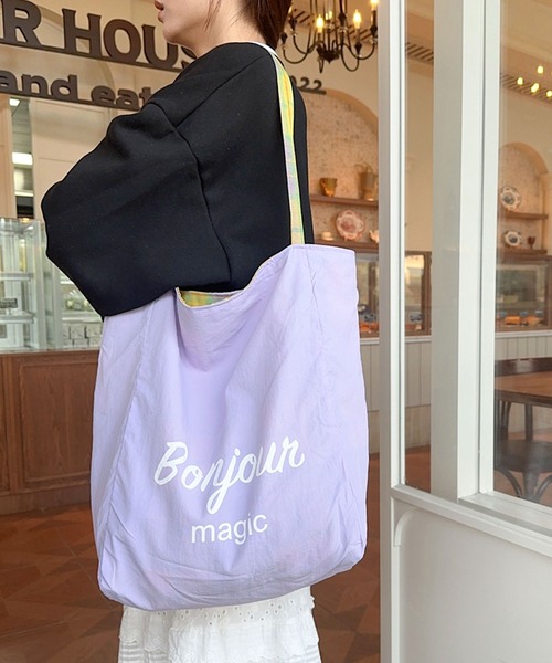 セール】【リバーシブル】マドラスチェック柄トートバッグ（トート