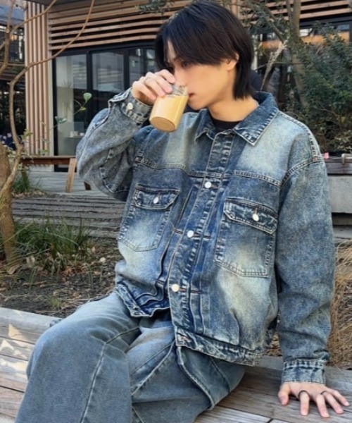 ８(eight)（エイト）の「デニムジャケット（デニムジャケット・メンズ・ブラック/ブルー/ネイビー・MEDIUM/LARGE）」の3枚目の写真