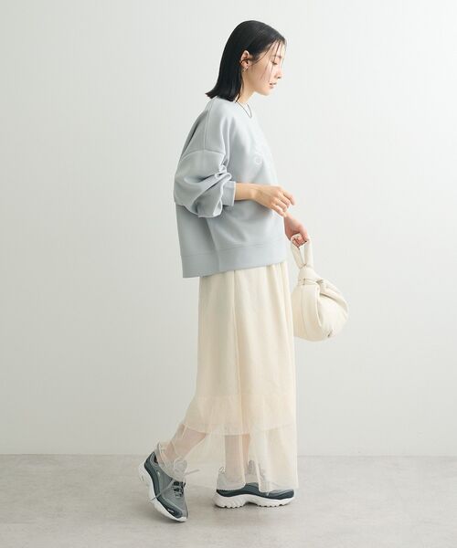 Green　Parks（グリーンパークス）の「メッシュティアードスカート（スカート・レディース・チャコールグレー/ミント/ホワイト系その他2・FREE）」の6枚目の写真