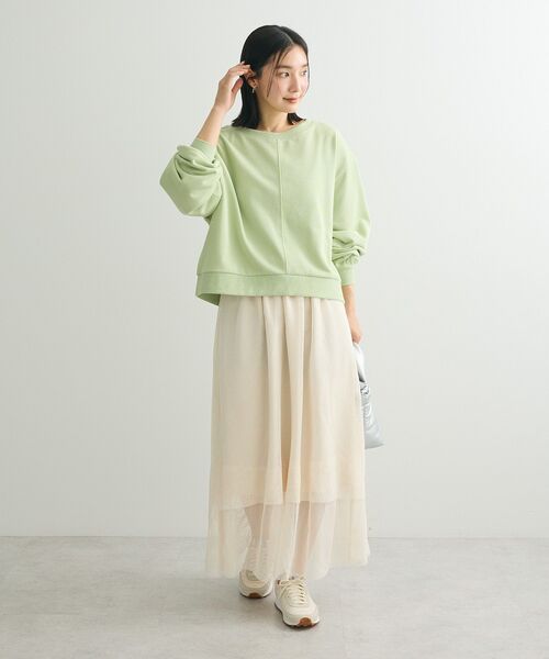 Green　Parks（グリーンパークス）の「メッシュティアードスカート（スカート・レディース・チャコールグレー/ミント/ホワイト系その他2・FREE）」の10枚目の写真