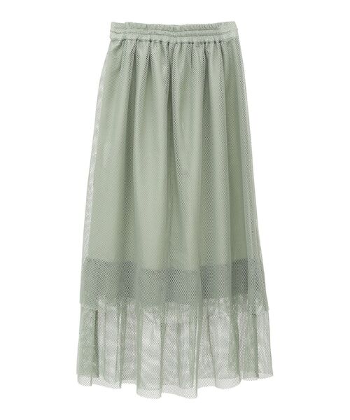 Green　Parks（グリーンパークス）の「メッシュティアードスカート（スカート・レディース・チャコールグレー/ミント/ホワイト系その他2・FREE）」の17枚目の写真