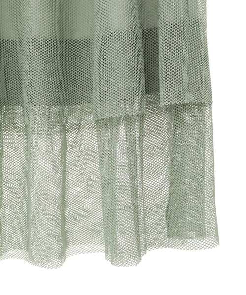 Green　Parks（グリーンパークス）の「メッシュティアードスカート（スカート・レディース・チャコールグレー/ミント/ホワイト系その他2・FREE）」の20枚目の写真