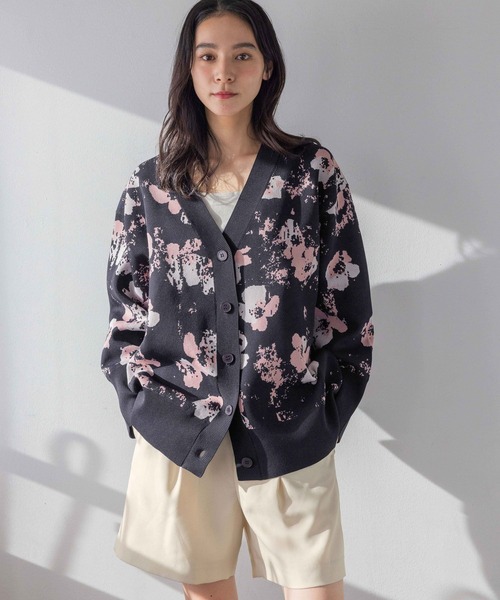 セール】フラワージャガードカーディガン 308781（カーディガン/ボレロ