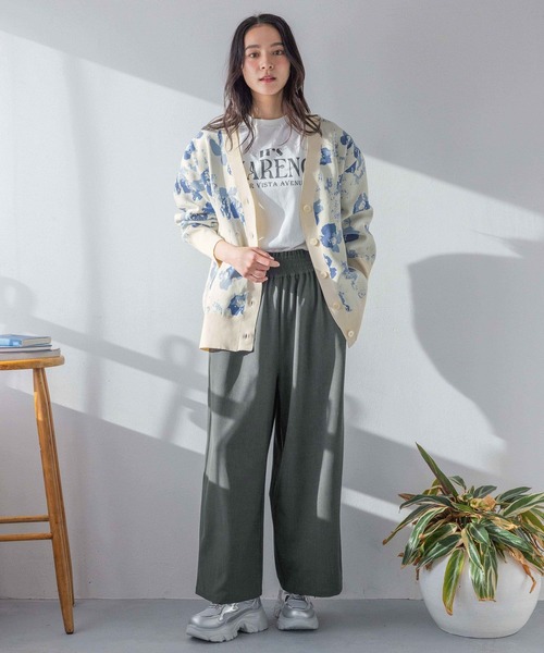 ばらエレガント4 セール】フラワージャガードカーディガン 308781（カーディガン