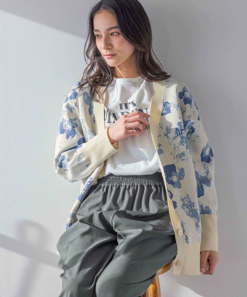 セール】フラワージャガードカーディガン 308781（カーディガン