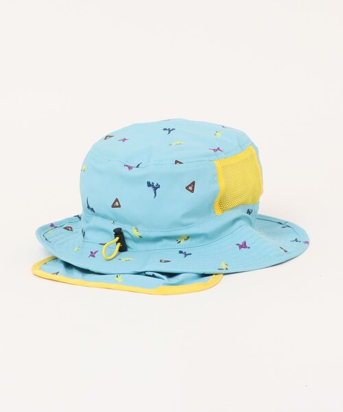 KP DECO（ケーピーデコ）の「日除け付け恐竜総柄ハット（ハット・キッズ・ベージュ/サックスブルー・SMALL/MEDIUM/LARGE）」の3枚目の写真