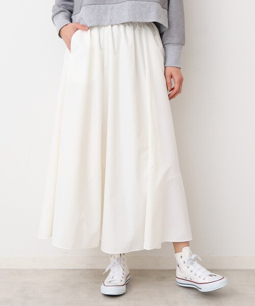 Dessin（デッサン）の「【ウエストゴム・洗える】タックギャザースカート（S～L）（スカート・レディース・ホワイト系/イエロー系その他/ライトブルー・01/02/03）」の2枚目の写真