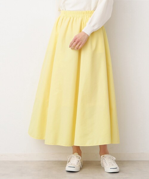 Dessin（デッサン）の「【ウエストゴム・洗える】タックギャザースカート（S～L）（スカート・レディース・ホワイト系/イエロー系その他/ライトブルー・01/02/03）」の3枚目の写真