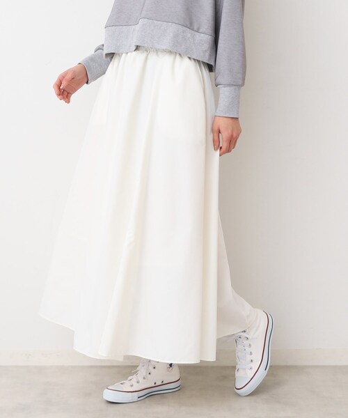 Dessin（デッサン）の「【ウエストゴム・洗える】タックギャザースカート（S～L）（スカート・レディース・ホワイト系/イエロー系その他/ライトブルー・01/02/03）」の4枚目の写真