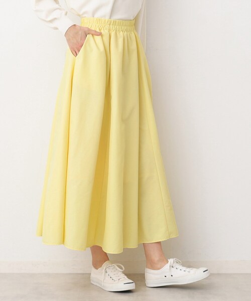Dessin（デッサン）の「【ウエストゴム・洗える】タックギャザースカート（S～L）（スカート・レディース・ホワイト系/イエロー系その他/ライトブルー・01/02/03）」の12枚目の写真