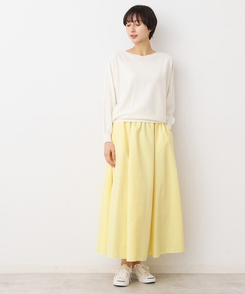 Dessin（デッサン）の「【ウエストゴム・洗える】タックギャザースカート（S～L）（スカート・レディース・ホワイト系/イエロー系その他/ライトブルー・01/02/03）」の13枚目の写真
